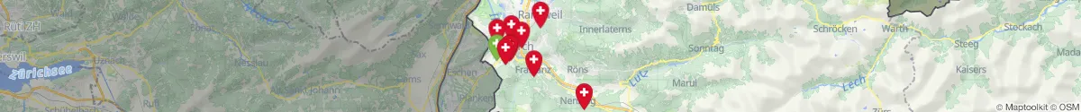 Kartenansicht für Apotheken-Notdienste in der Nähe von Frastanz (Feldkirch, Vorarlberg)